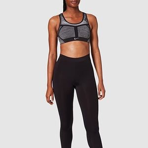 Nike FE/NOM Flyknit Sports Bra Size XL Black/Grey/White